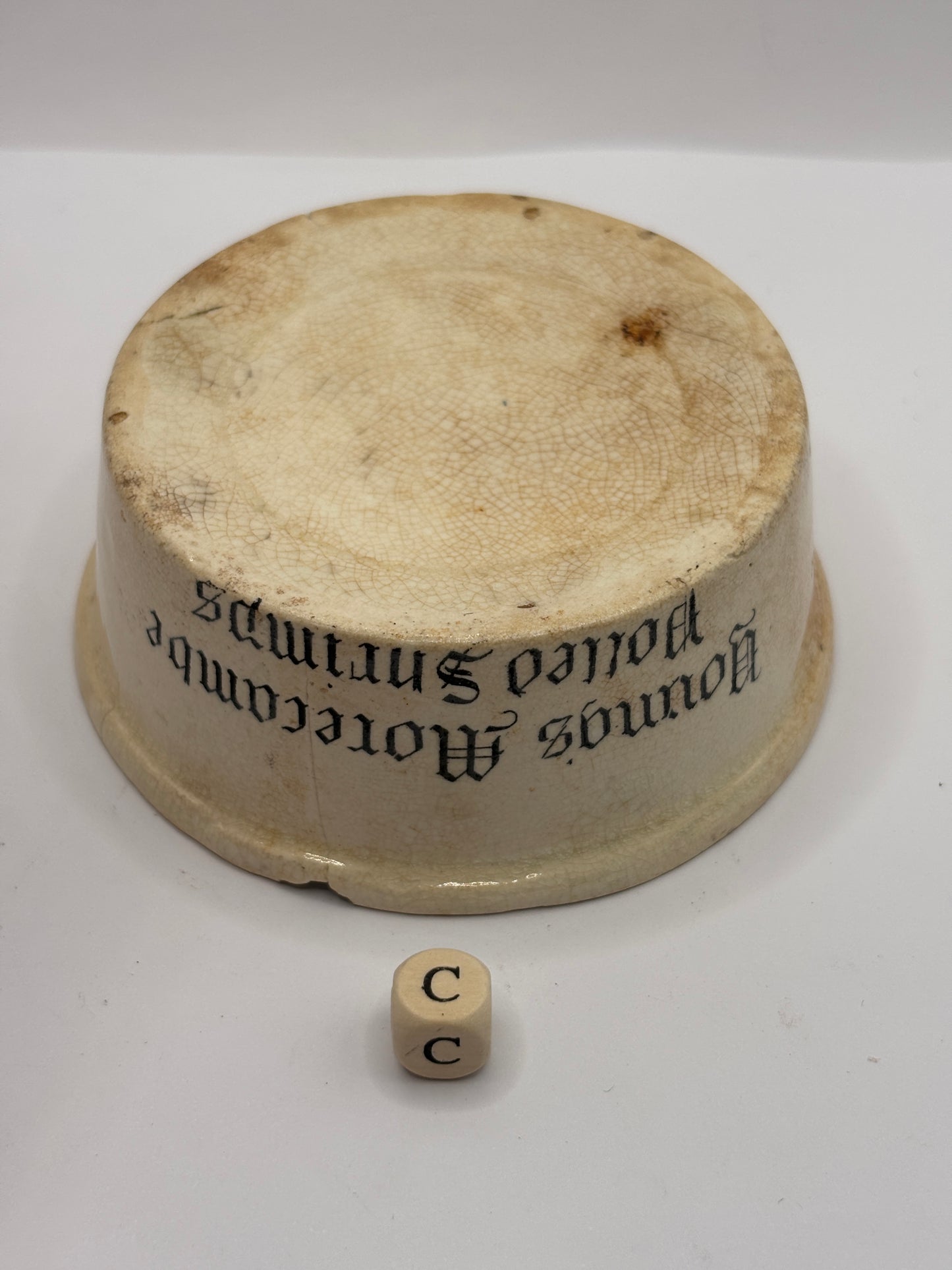 Old advertising paste pot, Youngs Morecambe Potted shrimps (c)