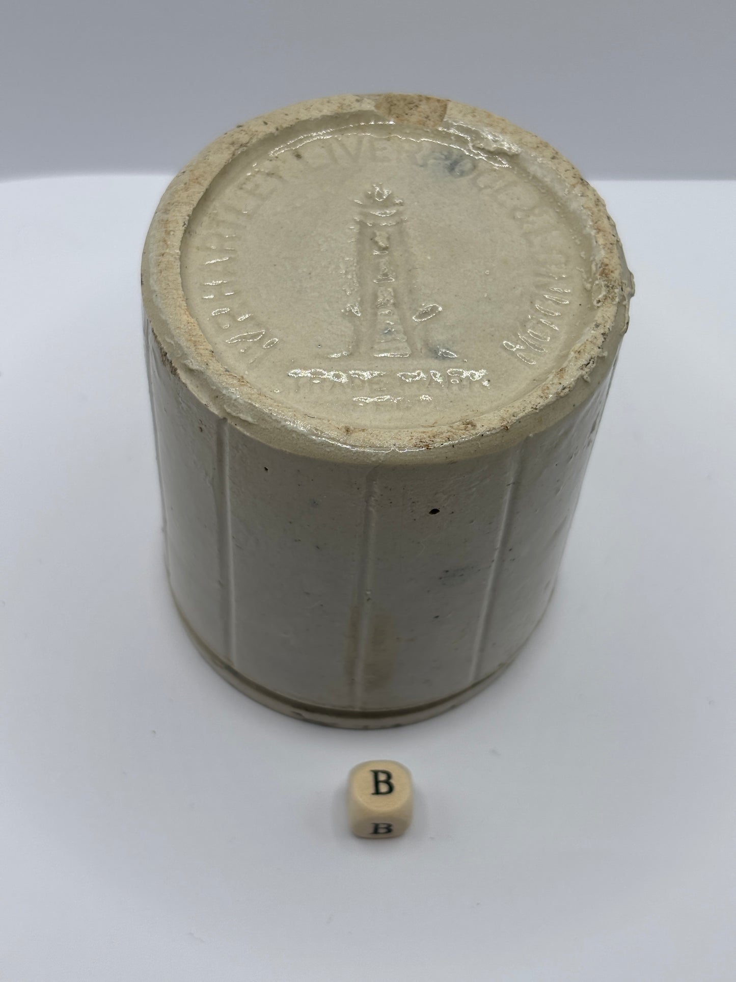 Small ribbed stoneware Hartley’s jam & marmalade pot (B)