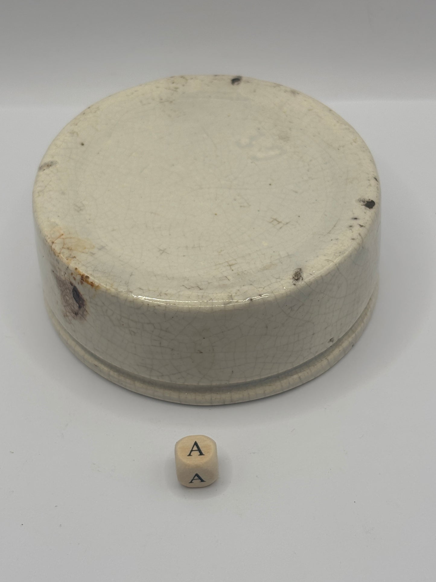 Old plain stoneware meat paste pot, potted meat (a)