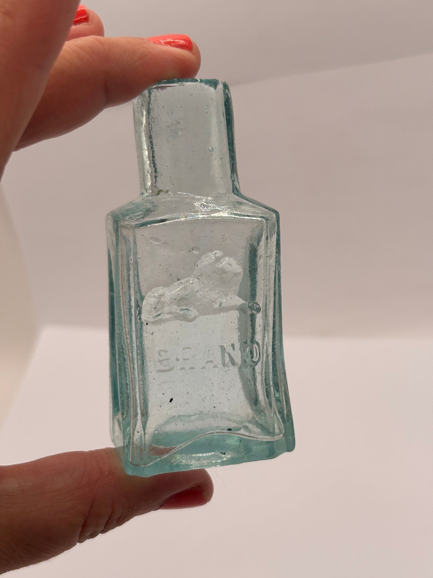 Old advertising inkwell,ink bottle, Lion brand