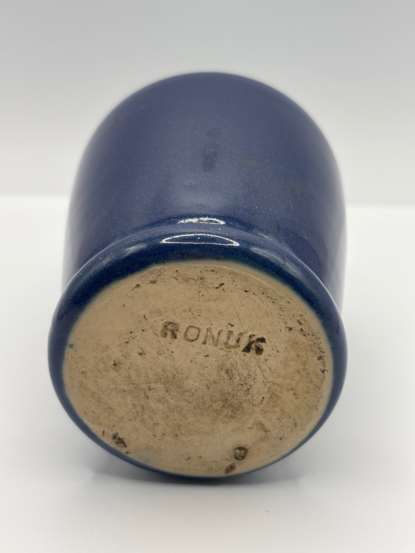 Old blue stoneware jar, Ronuk jar