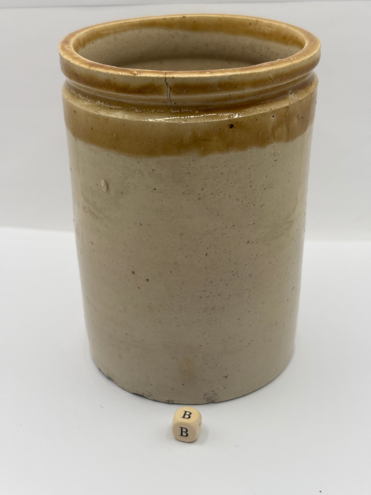 Old 2lb brown top jam & marmalade pot (B)
