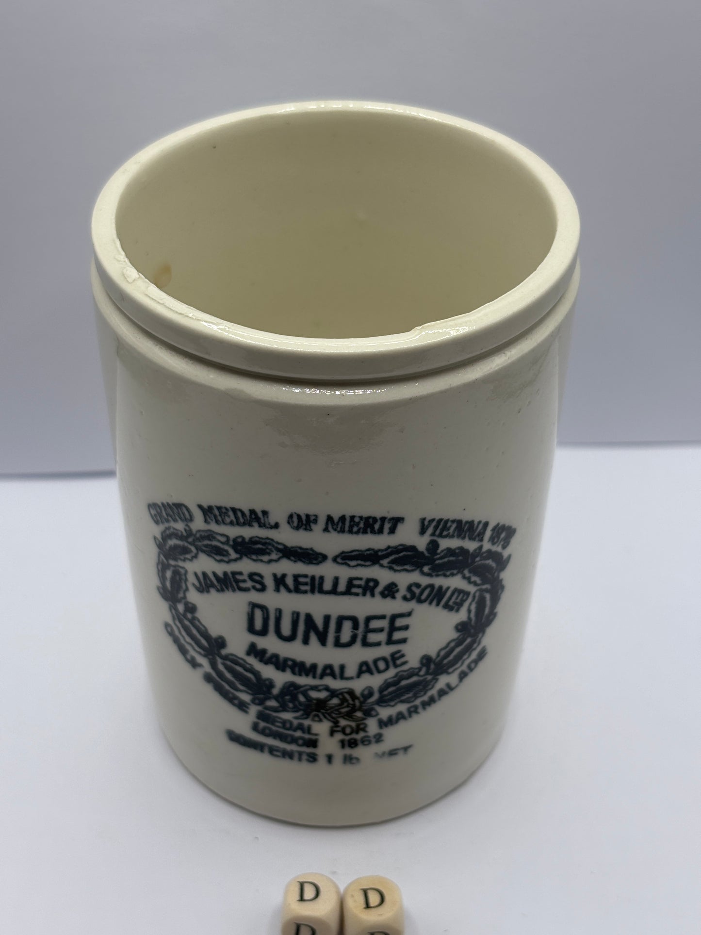 Old 1lb James Keiller dundee marmalade jar (DD)