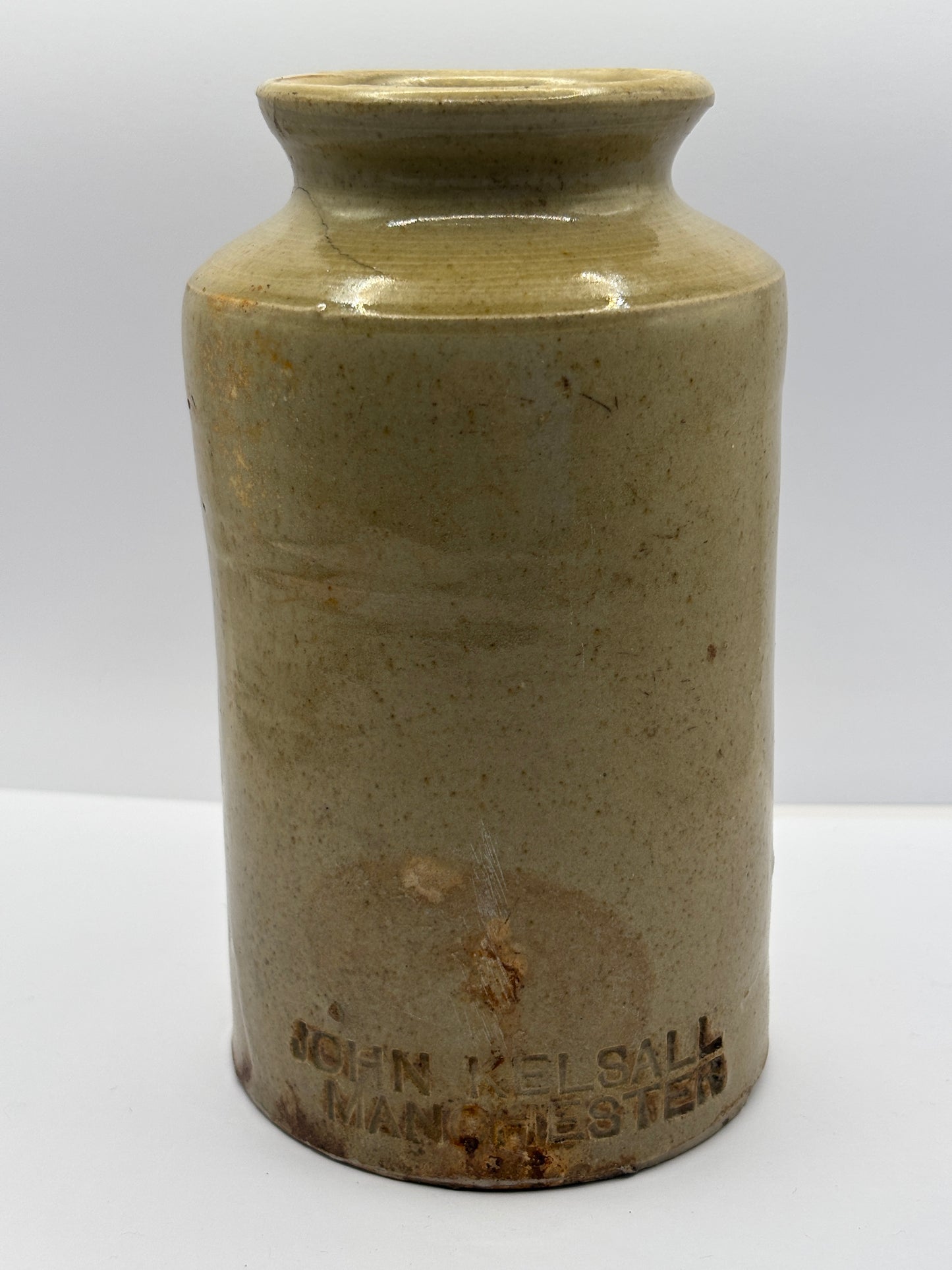 Early Manchester advertising jar, John Kelsall