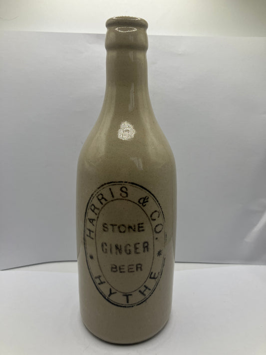 White stoneware ginger beer bottle, Harris & Co