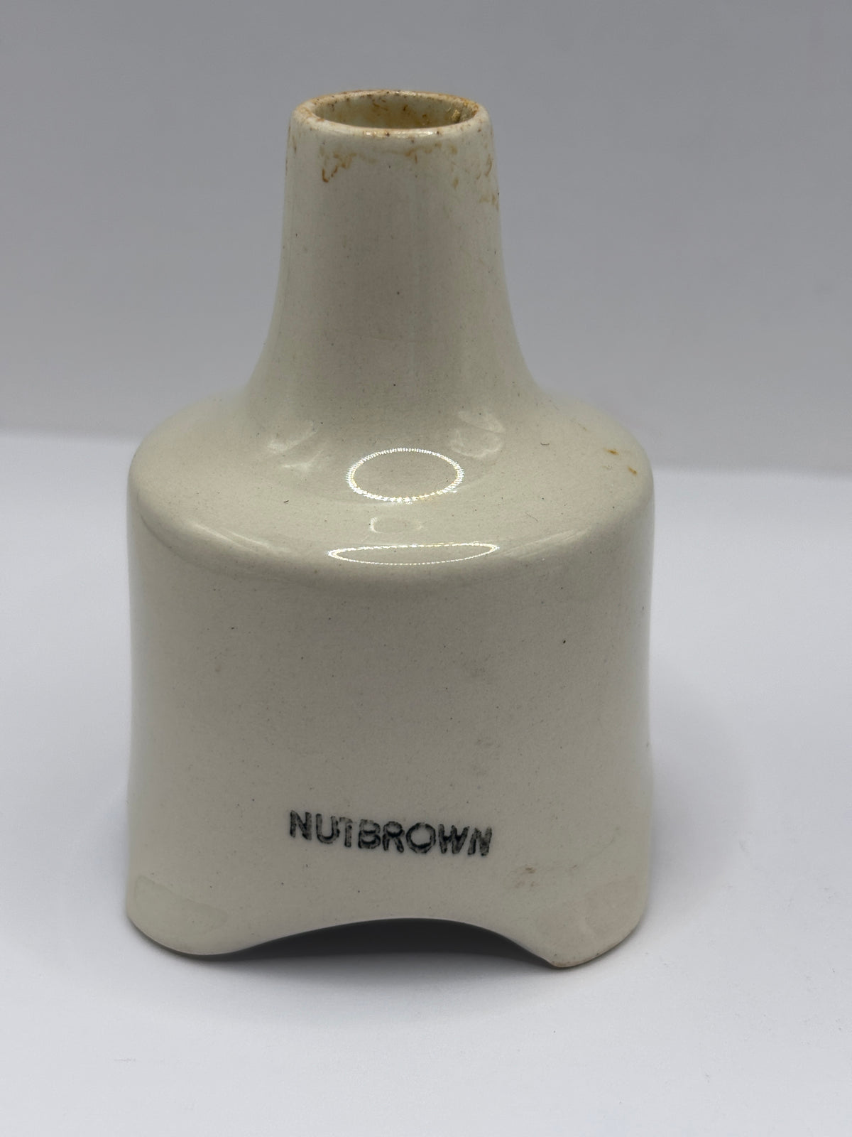 Old stoneware pie funnel, Nutbrown