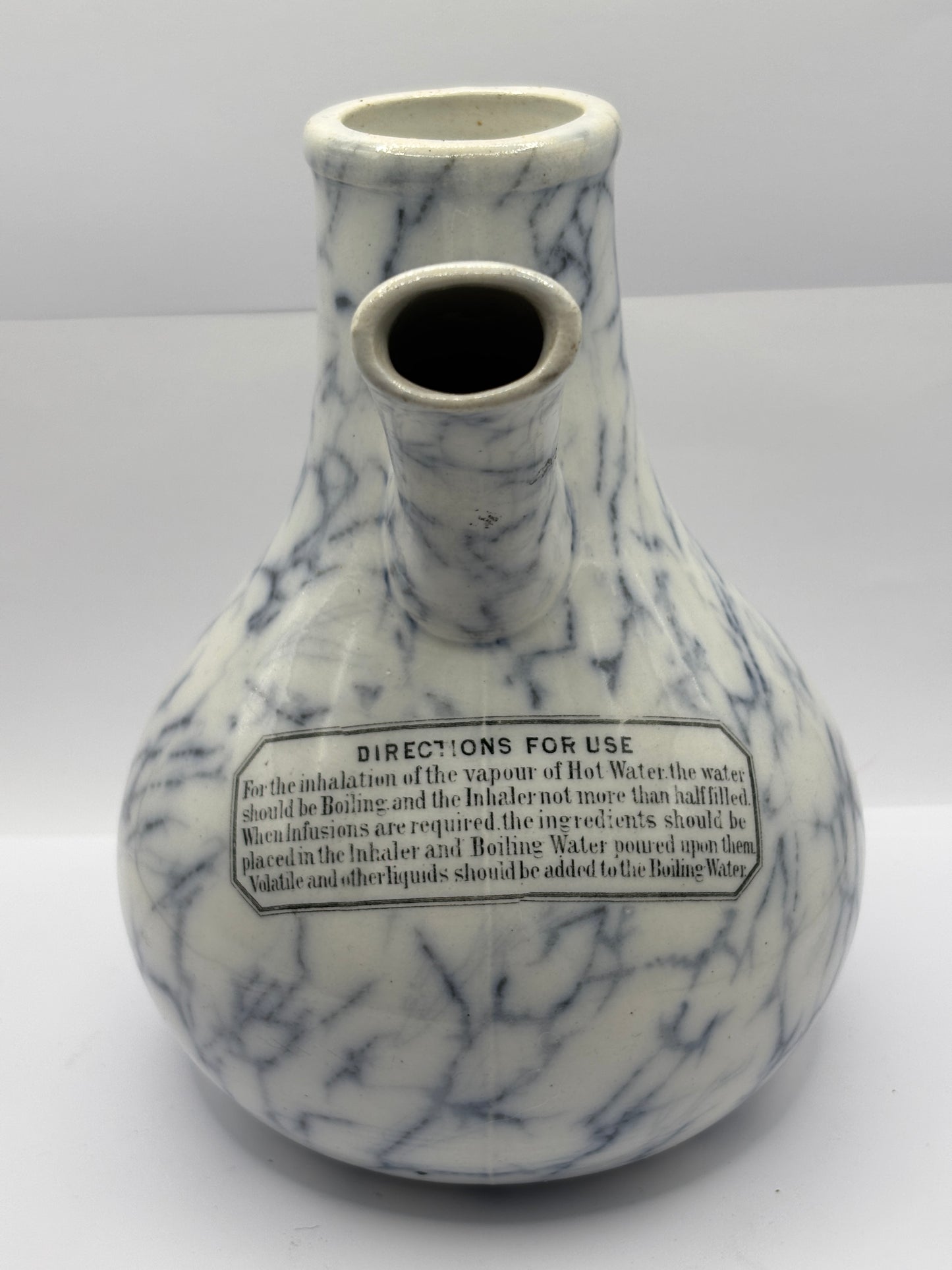 Old stoneware advertising inhaler, S Maw & Thompson improved earthenware inhaler