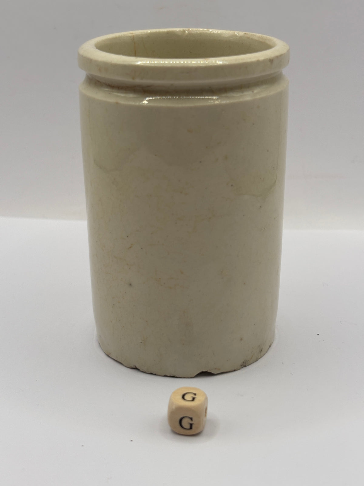 old tall stoneware pot (G) 9.5cms