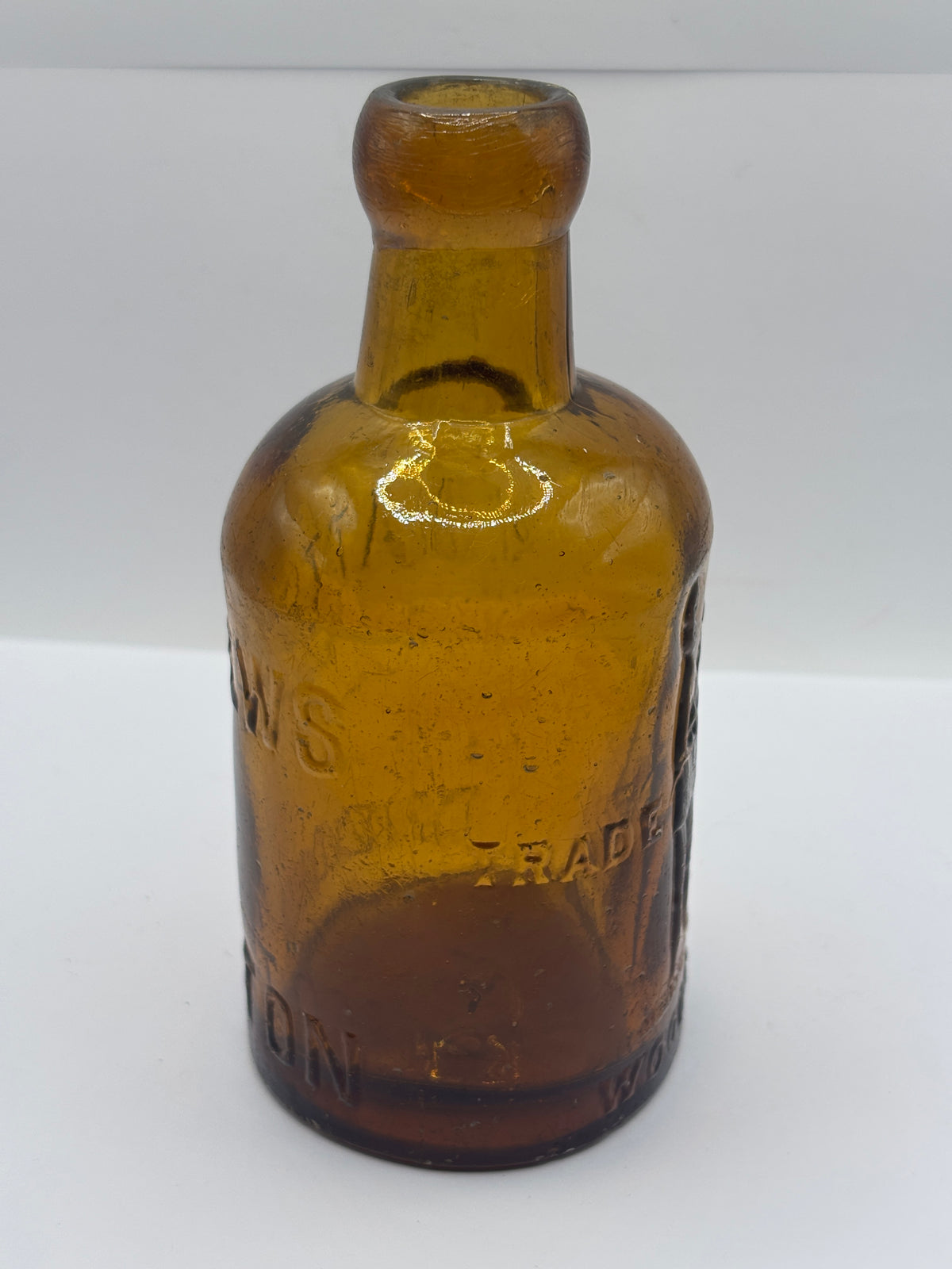 Old amber glass Middleton seltzer bottle