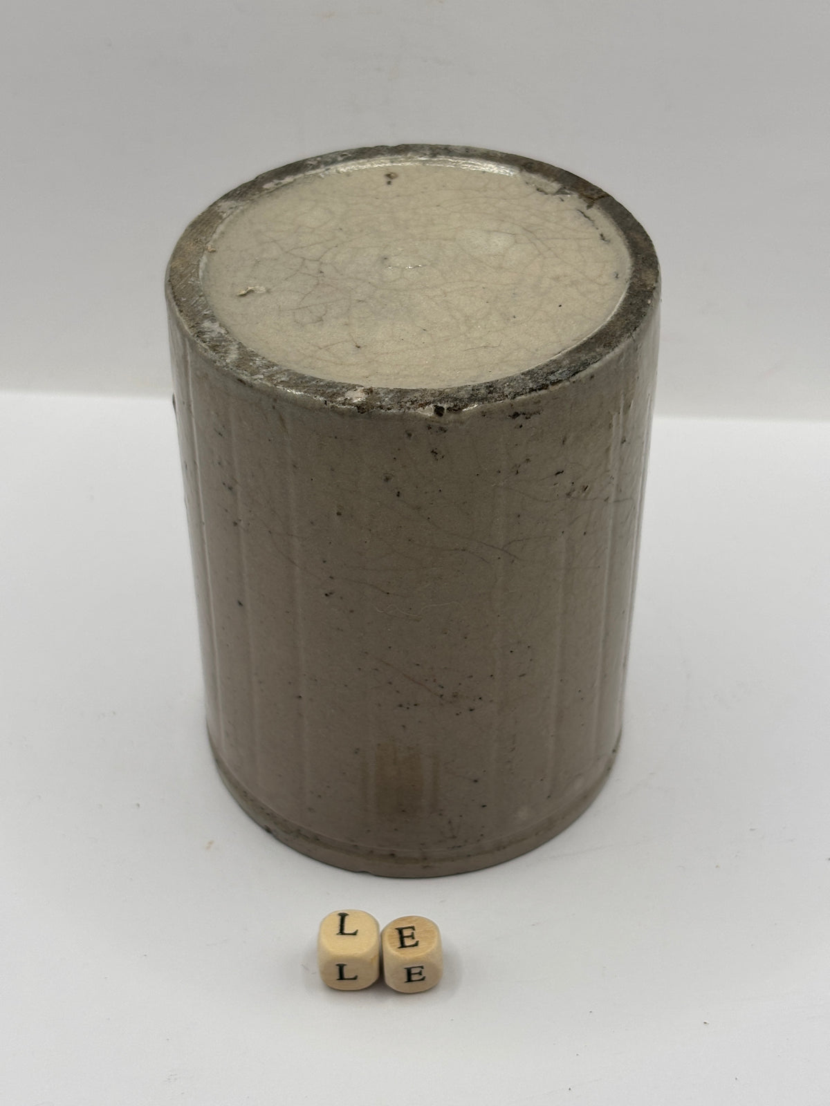 Old 1lb ribbed stoneware jam pot (LE)