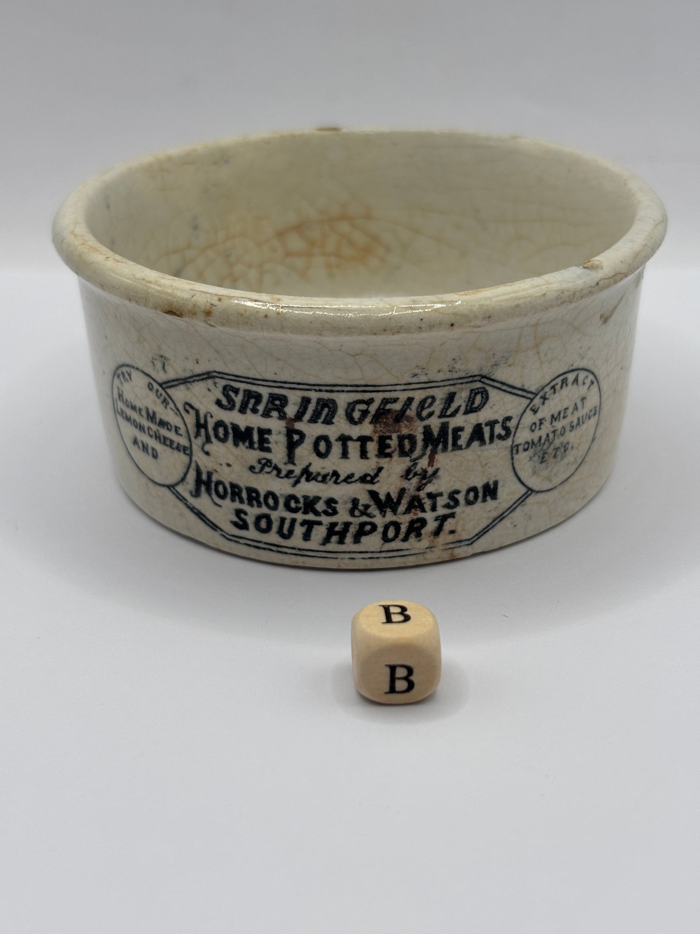 Old advertising meat paste pot, Springfield (B)