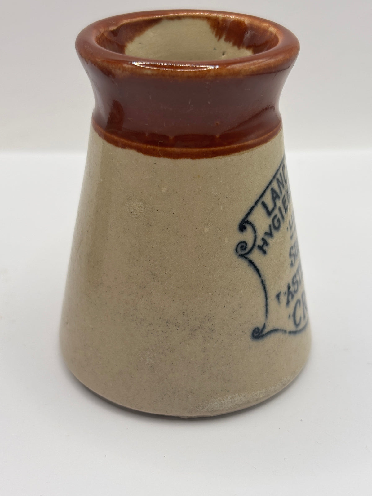 Old advertising cream pot, Lancashire Hygienic dairies