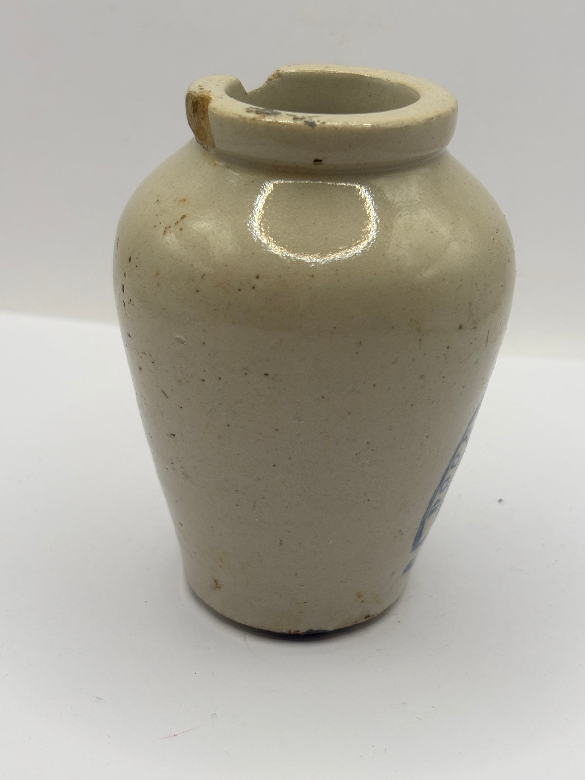 Old advertising cream pot, Boams double thick cream Manchester. Damaged