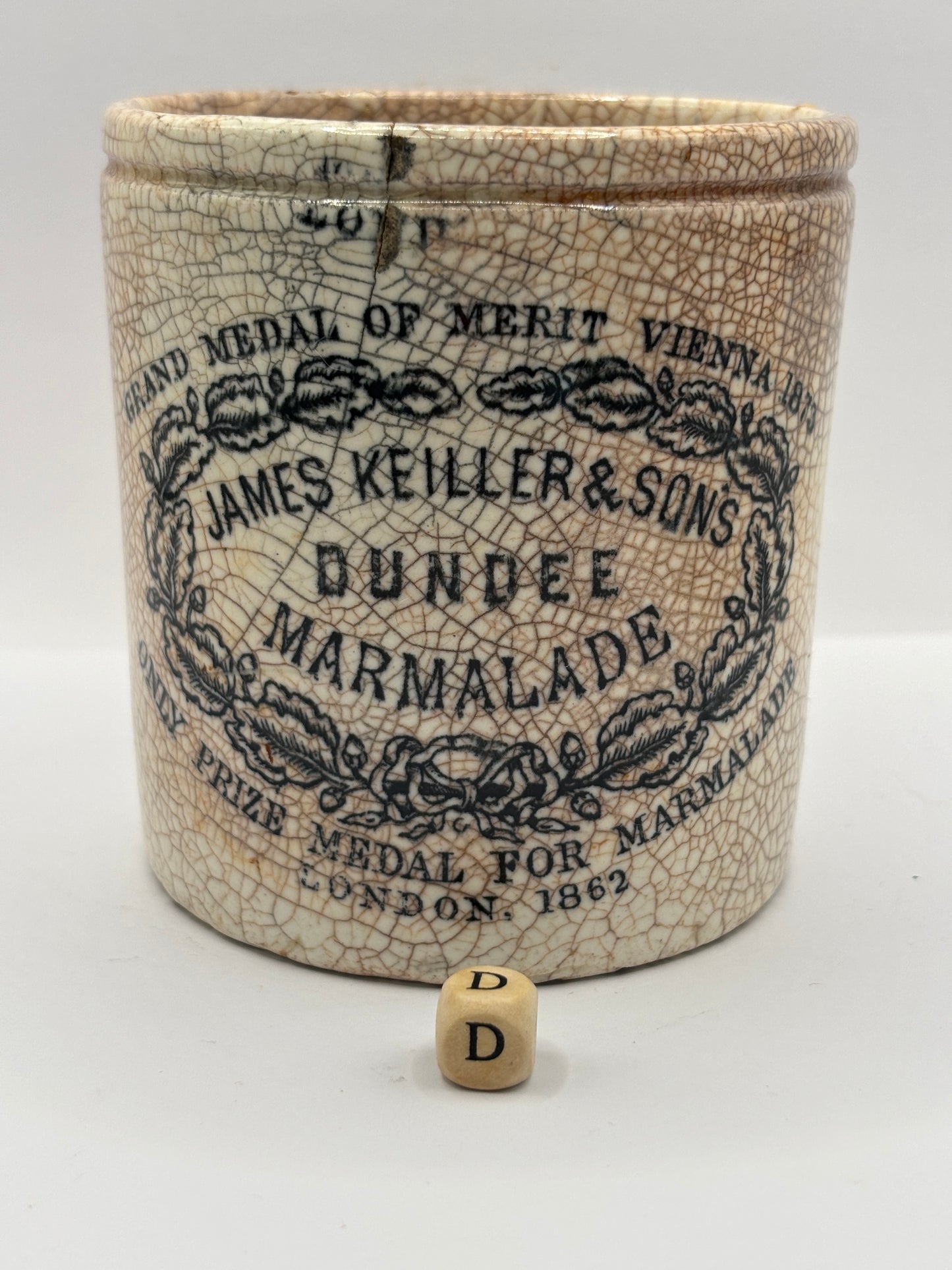 Old 1lb James Keiller dundee marmalade jar (D)