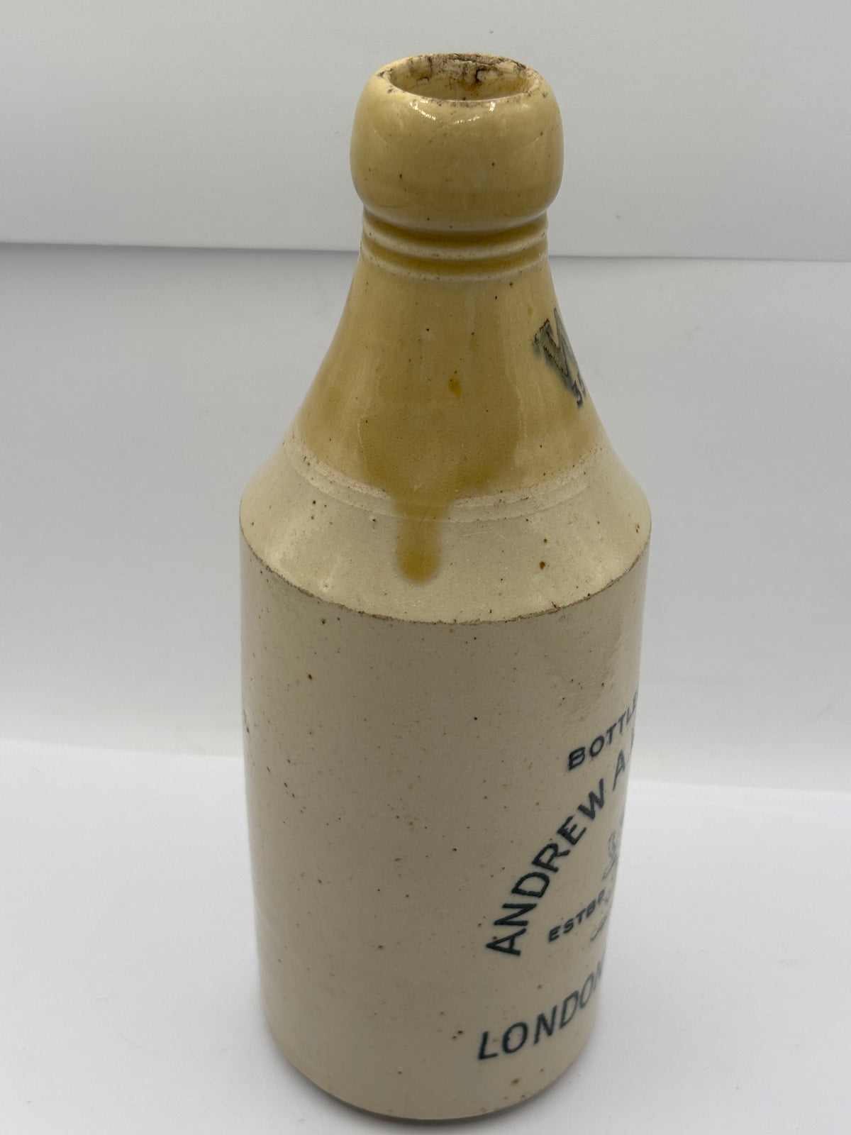 Old Irish stoneware ginger beer bottle, andrew watt & co. Londonderry