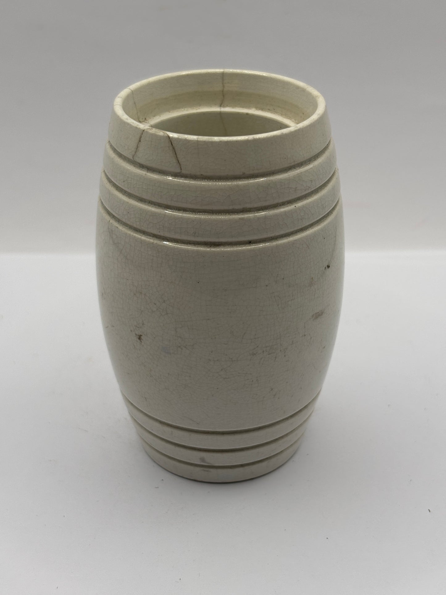 Old pictorial Prattware stoneware jar