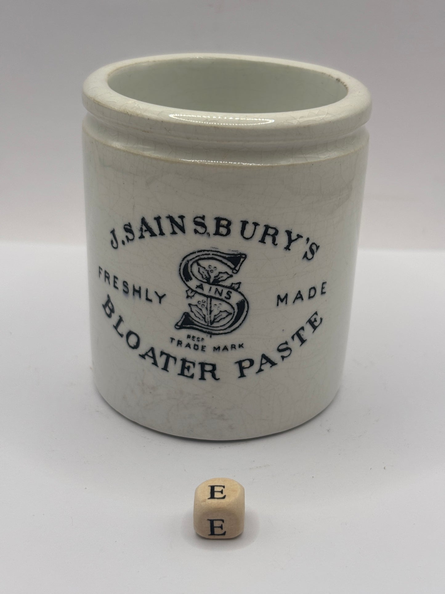 Old sainsburys advertising pot, Bloater paste (E)