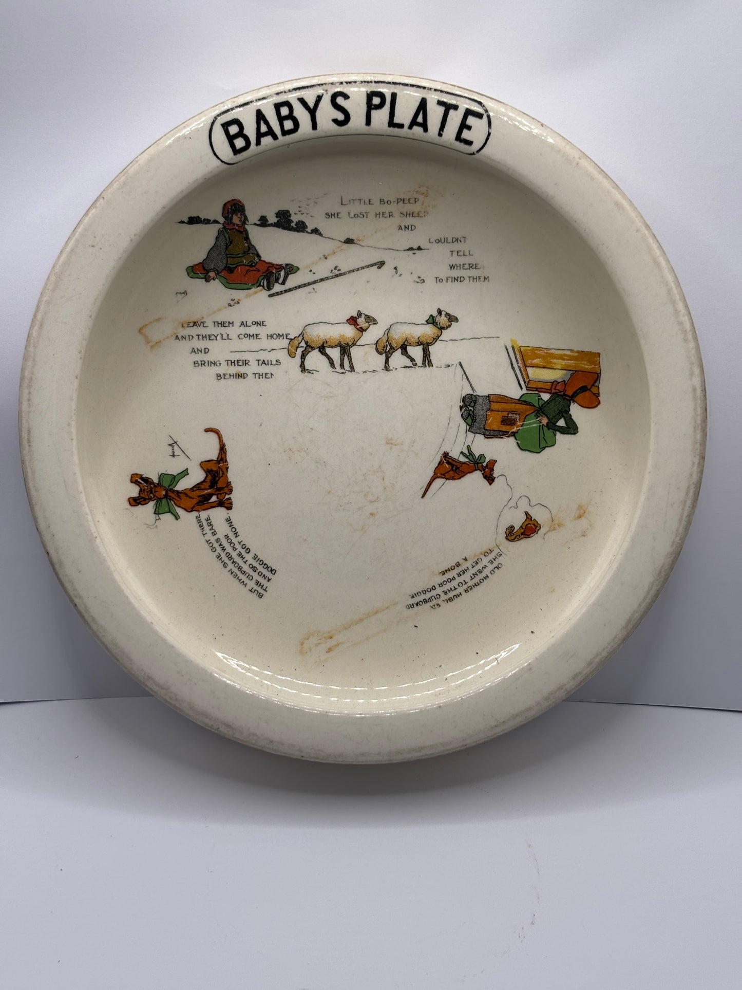 Old nursery rhyme babys plate