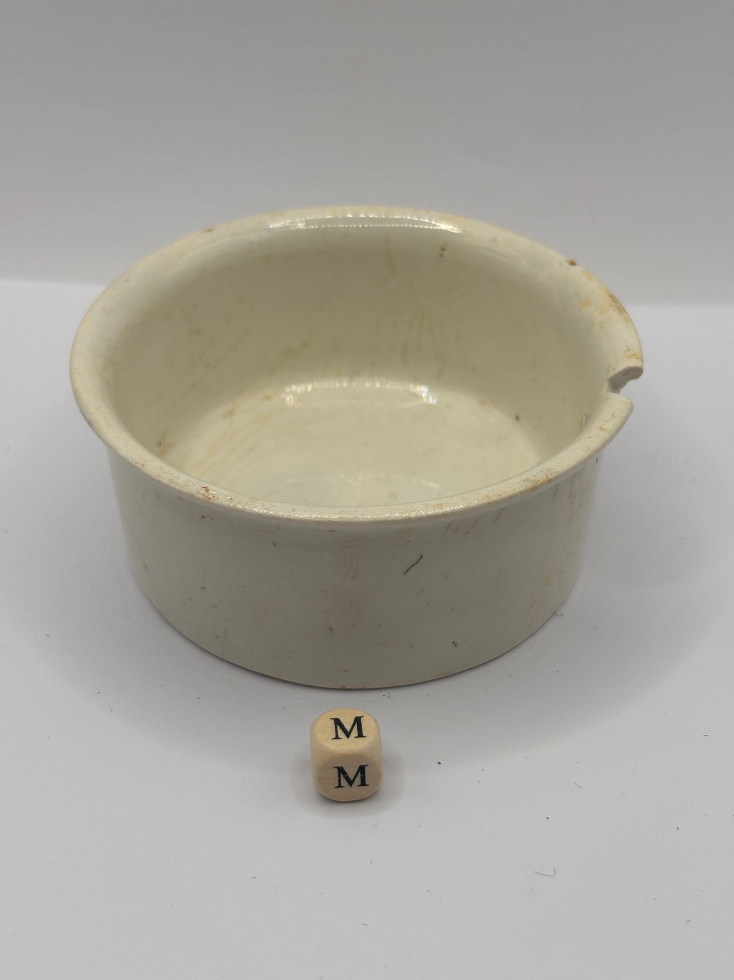 Old advertising meat paste pot, Springfield (M) damaged