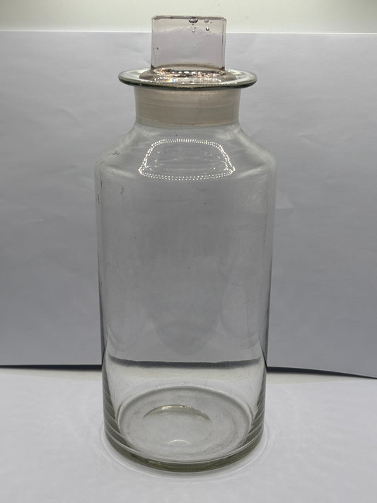 Old clear glass chemist round, pharmacy