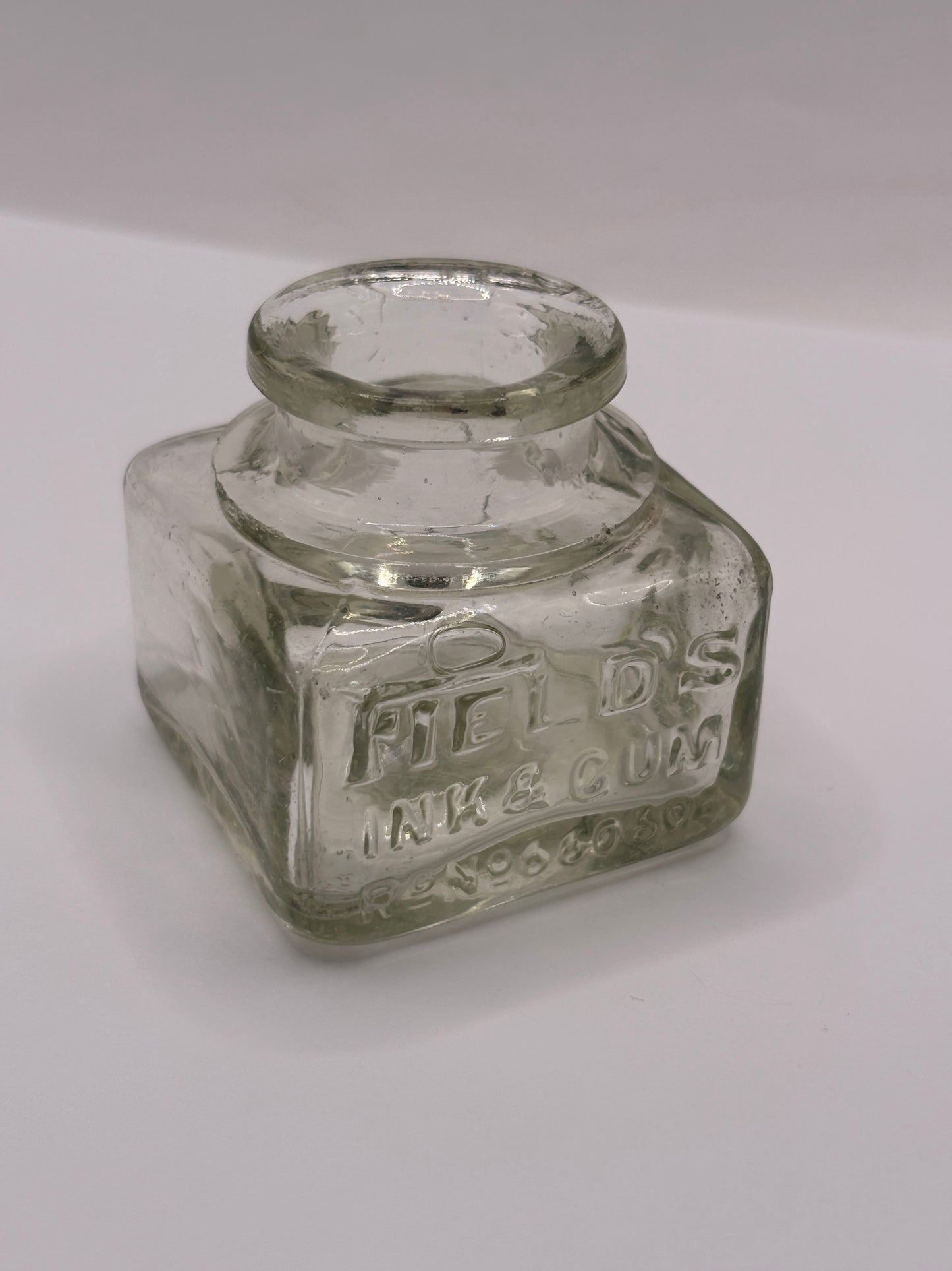 old advertising glass ink,inkwells, ink bottle. Fields ink