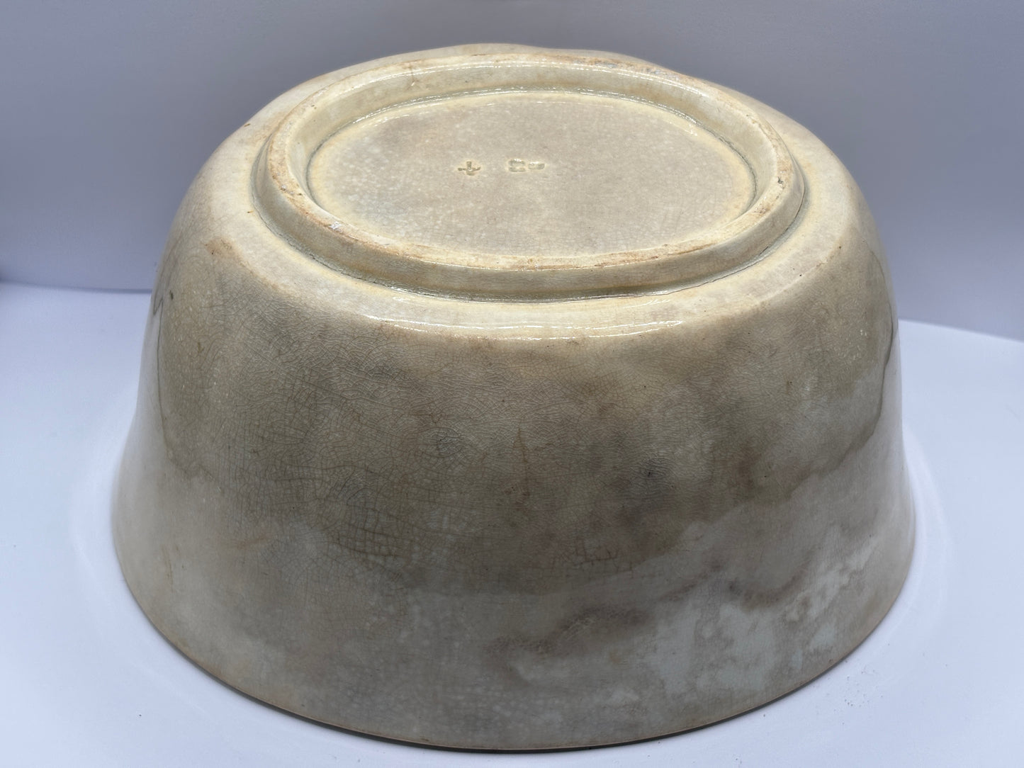 Old large stained & crazed jelly mould, jello