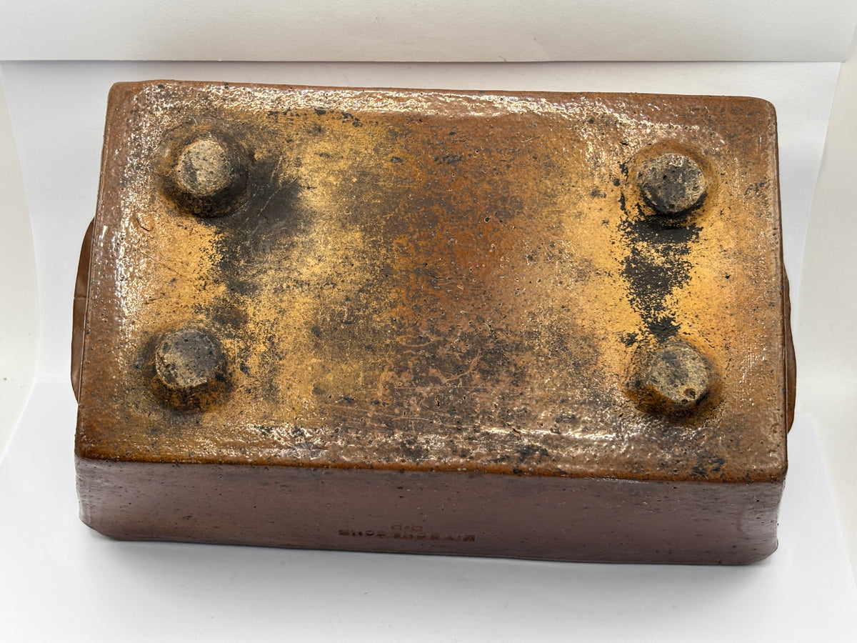 Old XL salt glaze stoneware pie dish (C)