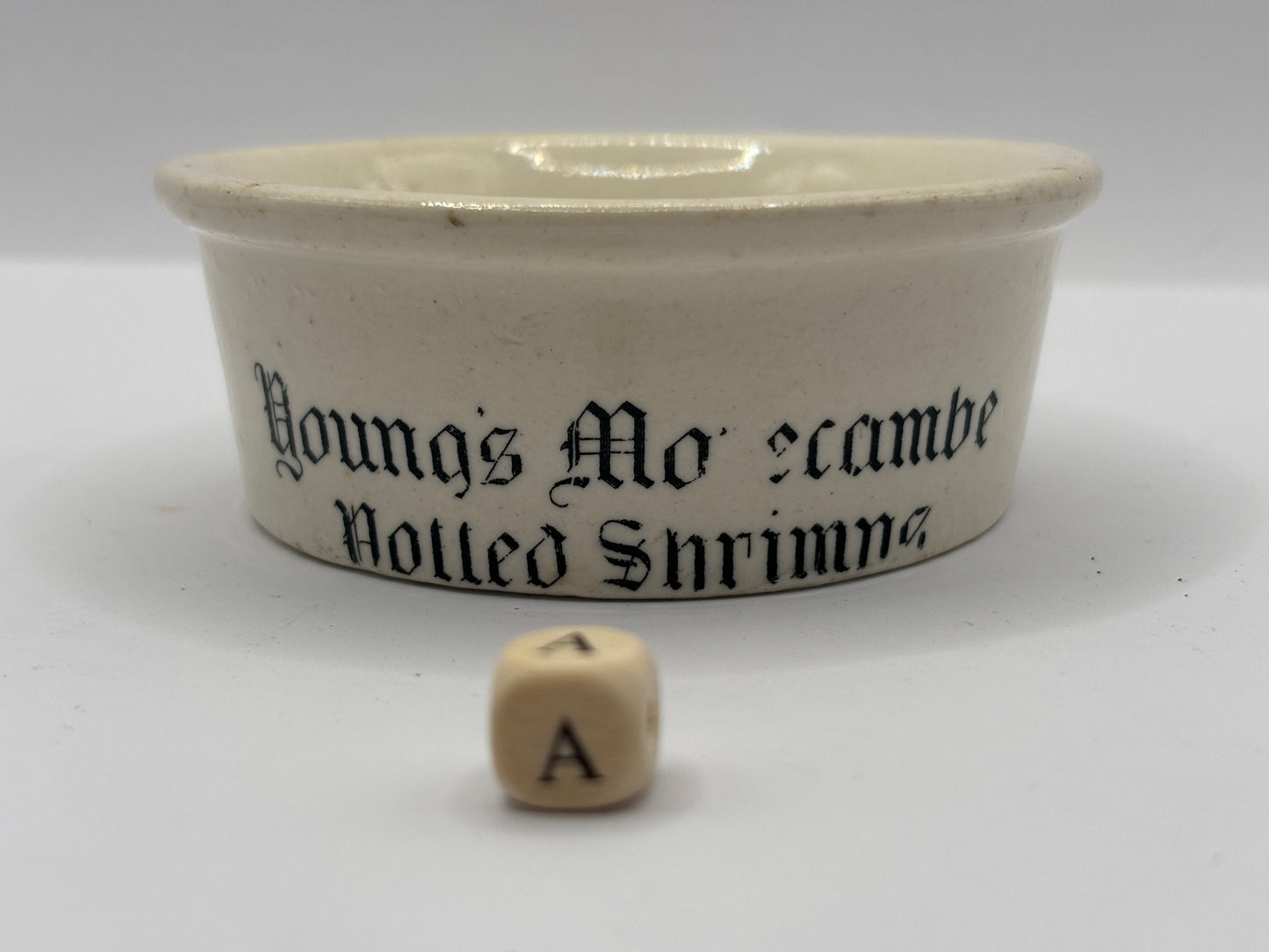Old advertising paste pot, Youngs Morecambe Potted shrimps (A)