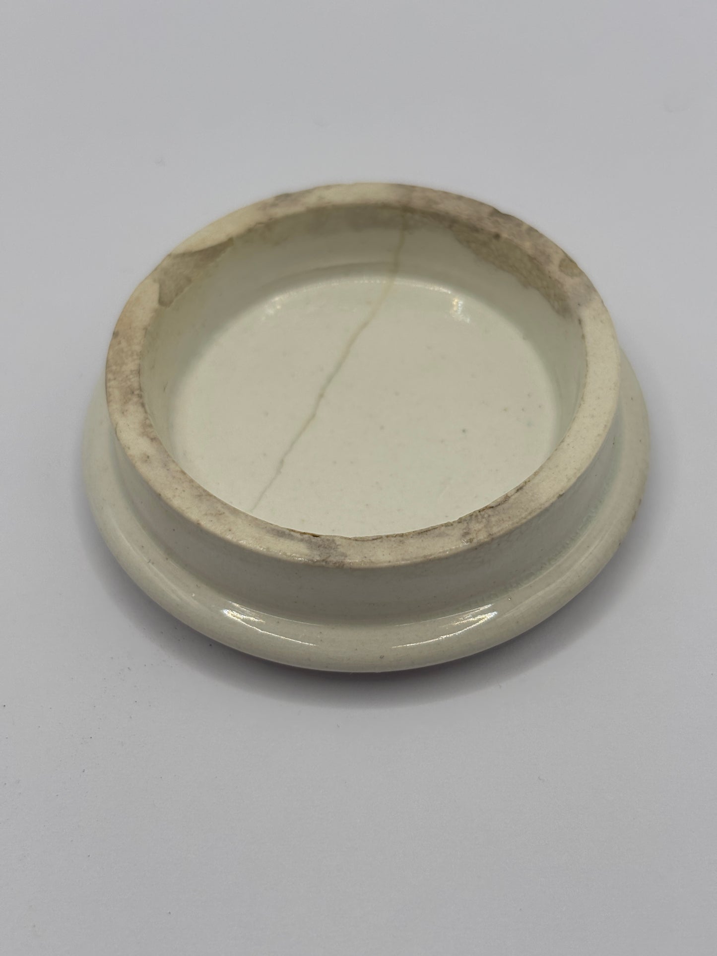 Old red print advertising lid, Cornells rose cold cream