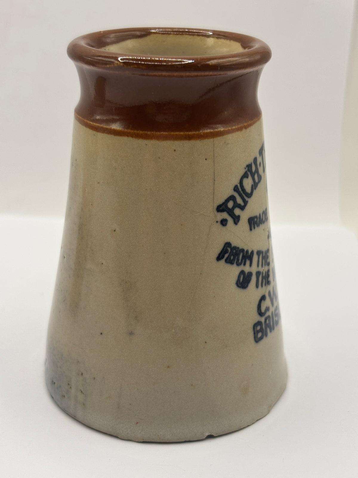 Old advertising cream pot, Bristlington Somerset, rich thick cream