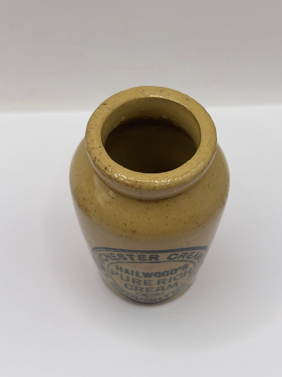Old advertising cream pot, Hailwoods Manchester