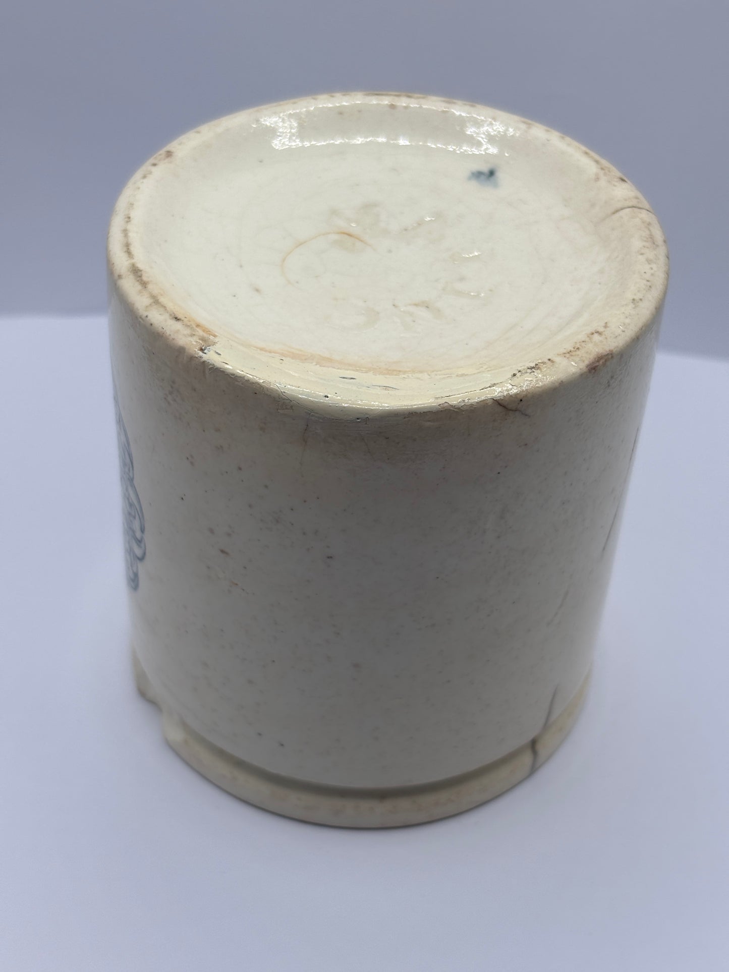 Rare John moir advertising marmalade jar, Pure orange marmalade. Damaged/ repaired