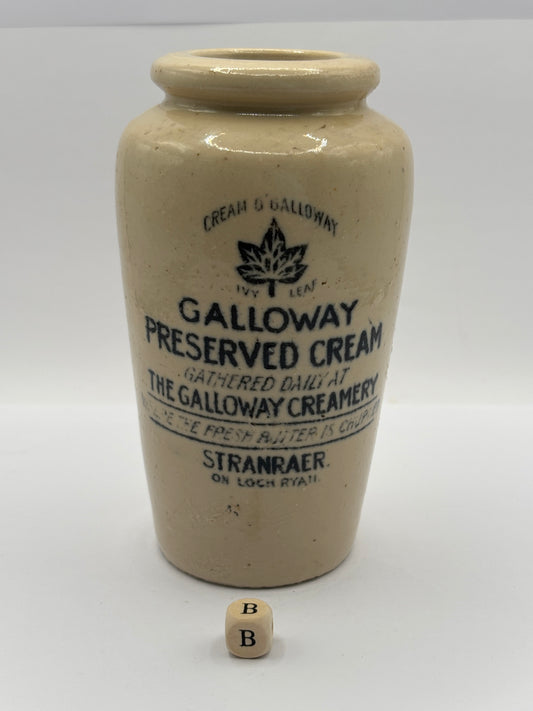 Old advertising cream pot, Galloway creamery Stranraer (B)