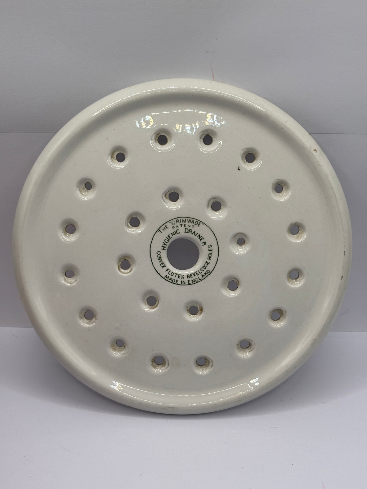 Old milk bowl and strainer, Grimwade safety milk bowl