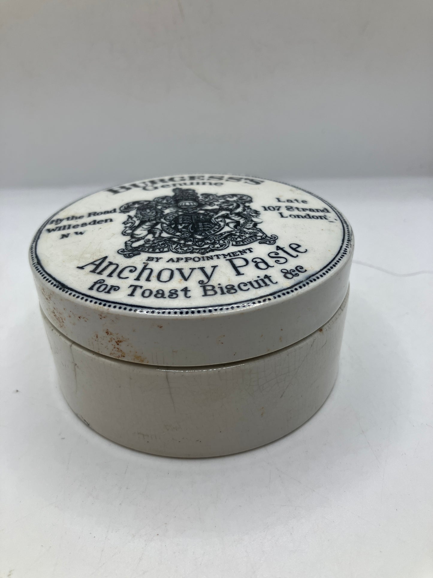 Advertising lid & base, Burgess anchovy paste