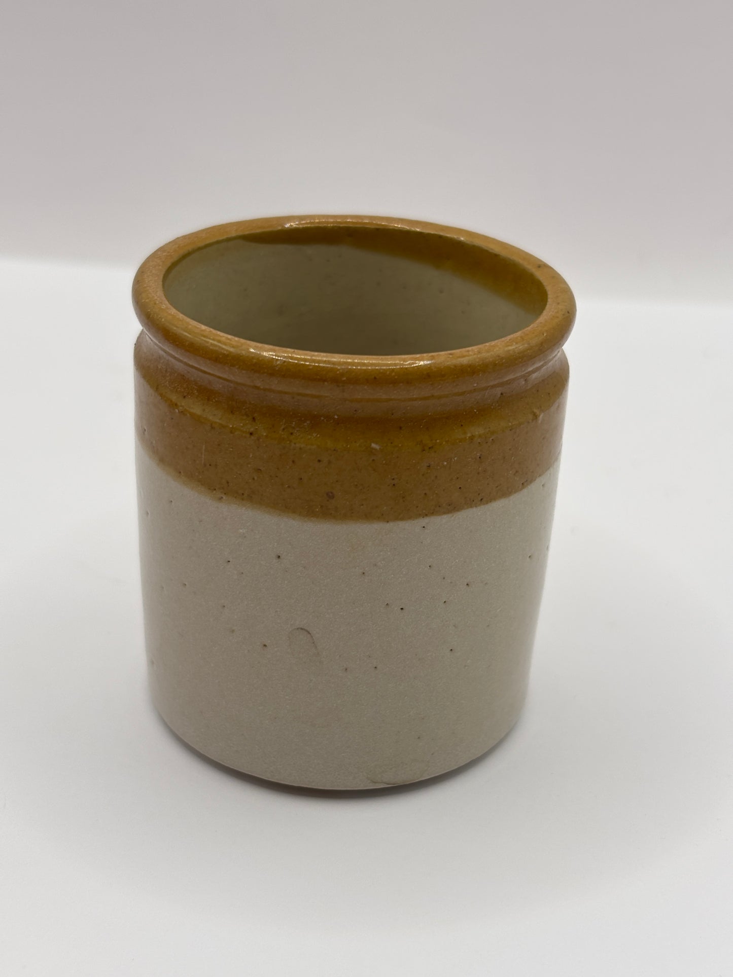 Old mini brown top jar