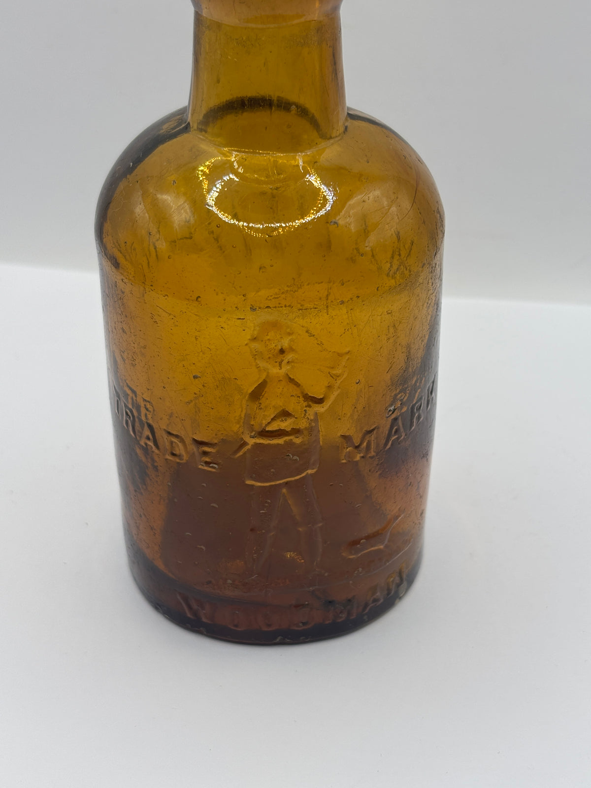 Old amber glass Middleton seltzer bottle