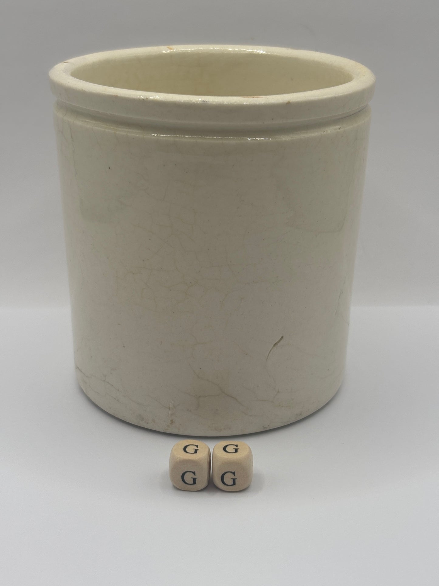 Old 1lb white stoneware marmalade jar (GG)