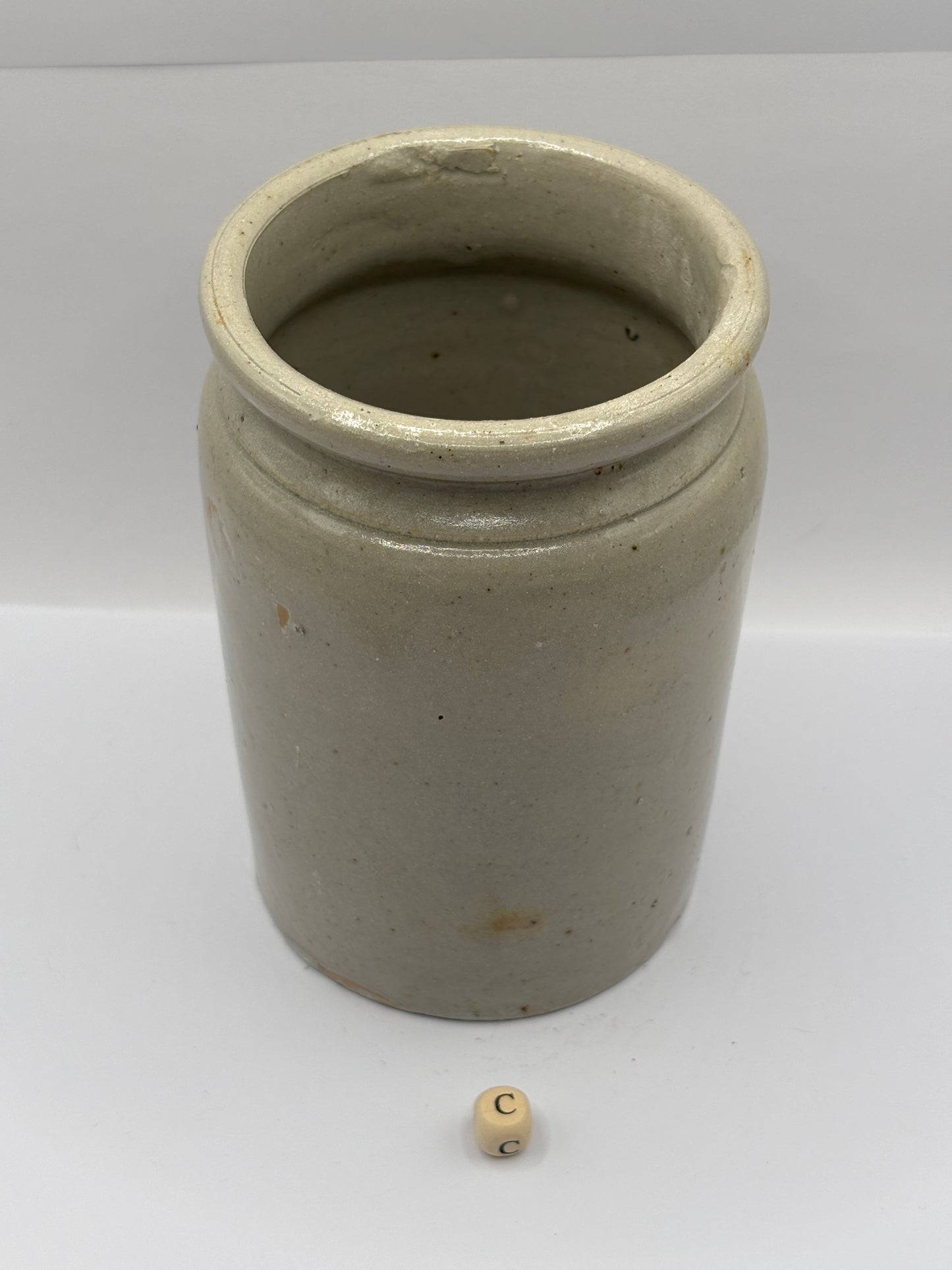 Old 2lb rolled top stoneware jam & marmalade pot (c)