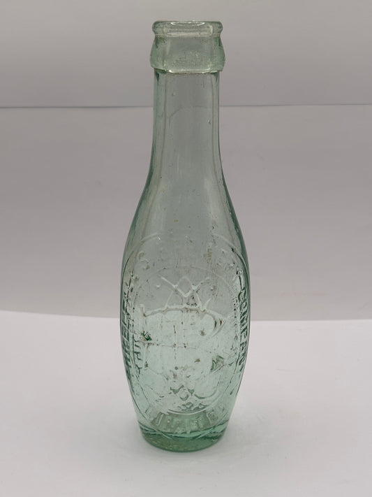 Old flat bottom hamilton bottle, Threlfalls brewery co