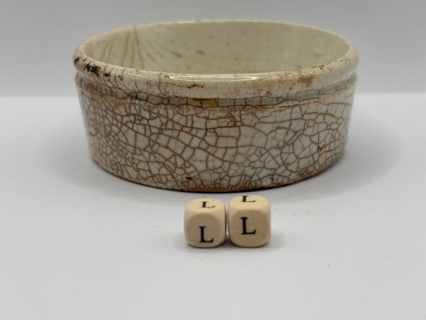 Old stoneware meat paste pot, potted meat (LL)