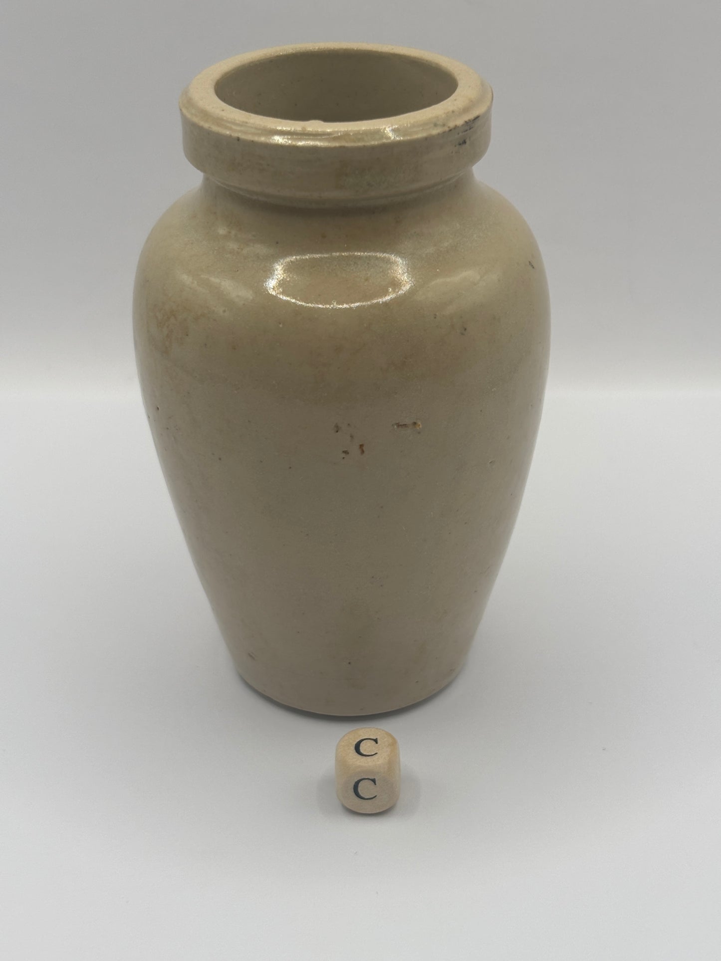Old stoneware advertising Virol jar (c)