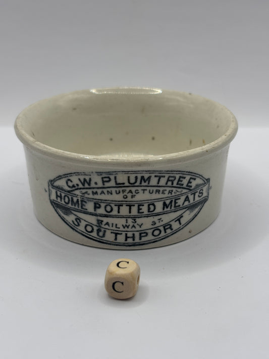 Old Plumtree advertising meat paste pot (c)