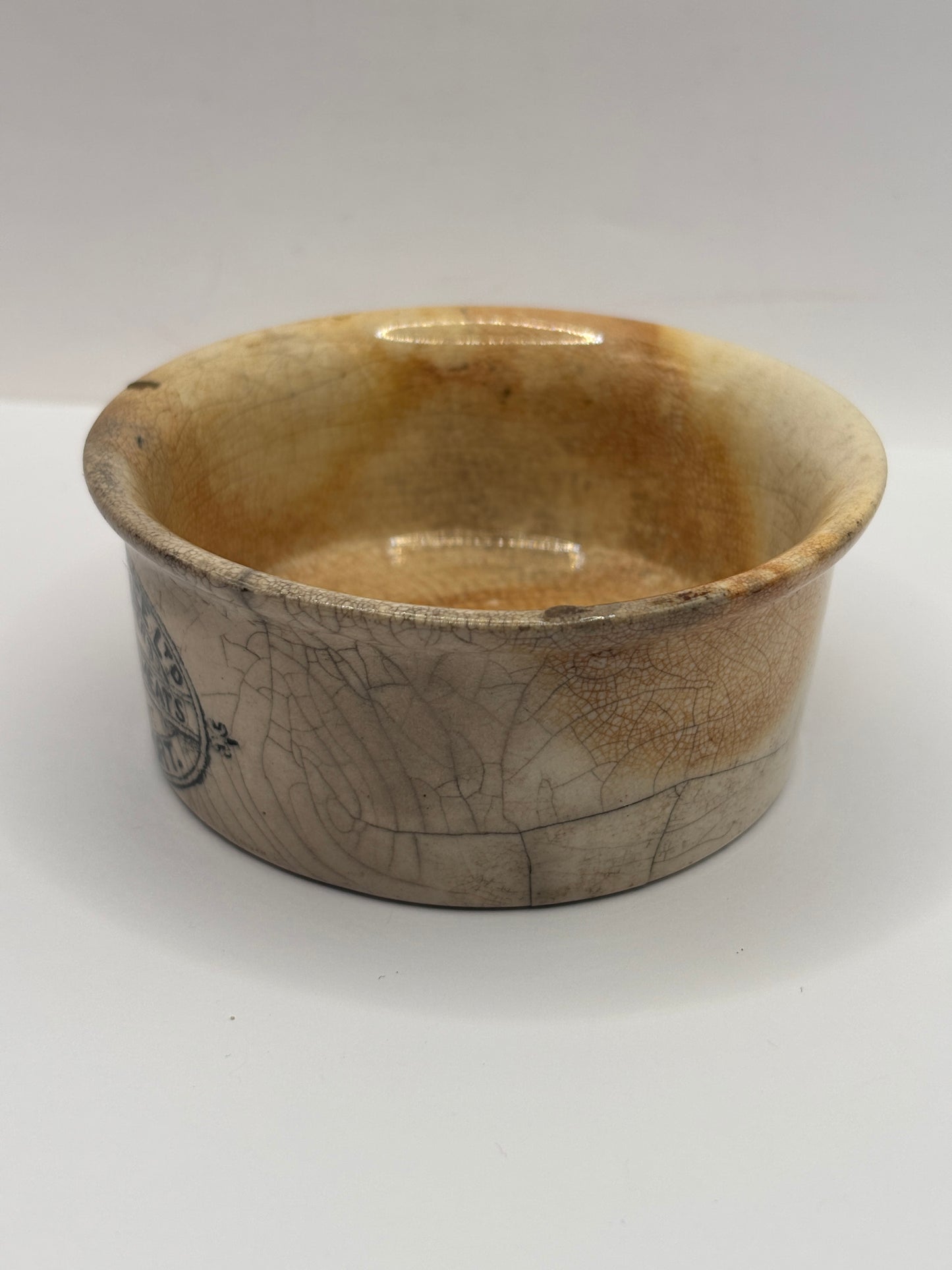Old Plumtree advertising meat paste pot. Damaged