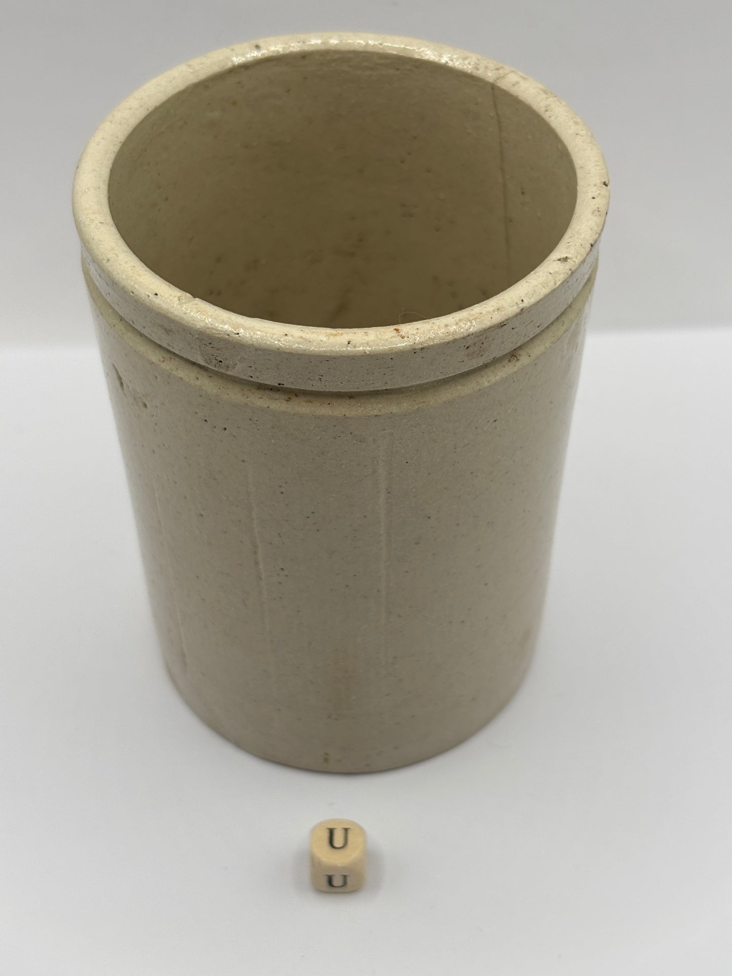 Old 1lb advertising ribbed stoneware jam pot (u) F.Duerr & sons