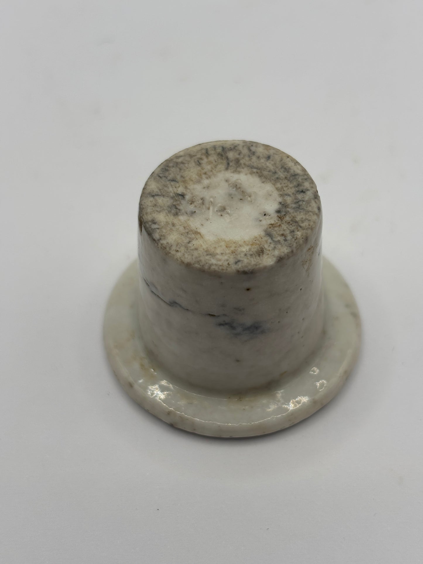 Old stoneware desk ink, inkwell