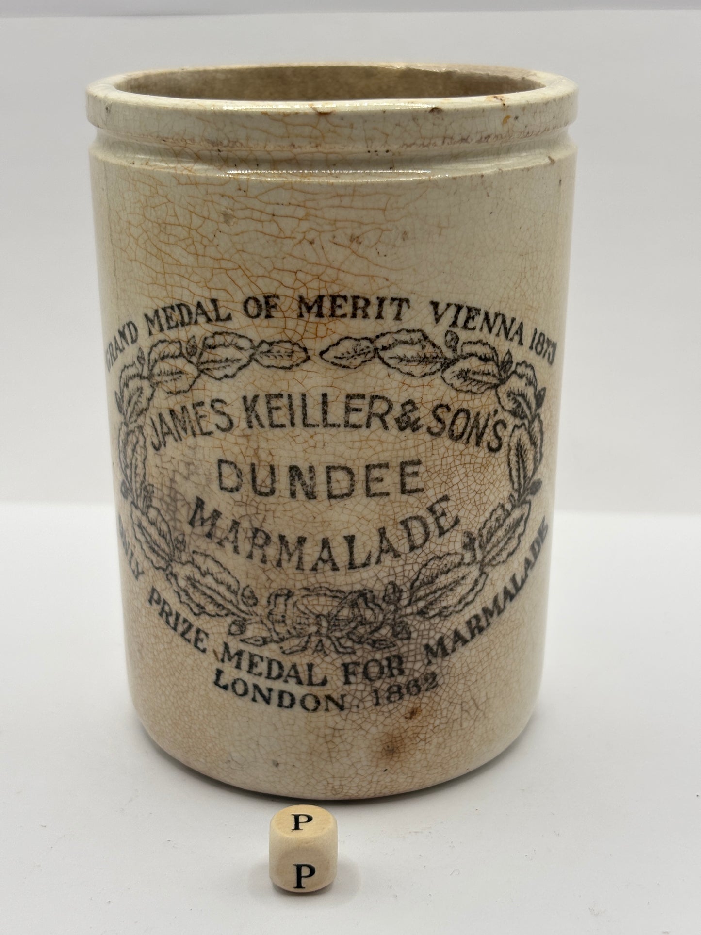 Old 1lb James Keiller Dundee marmalade jar (P)