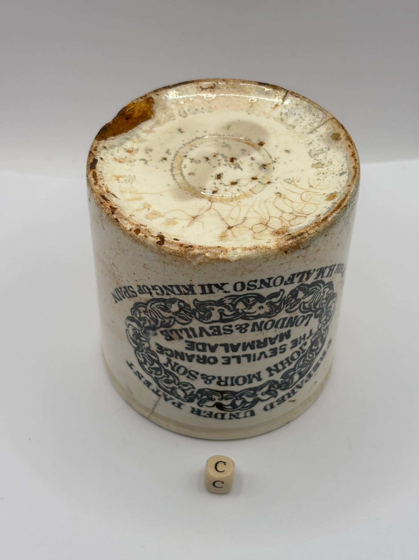 Old rare 1lb John Moirs marmalade jar, seville orange marmalade (c)