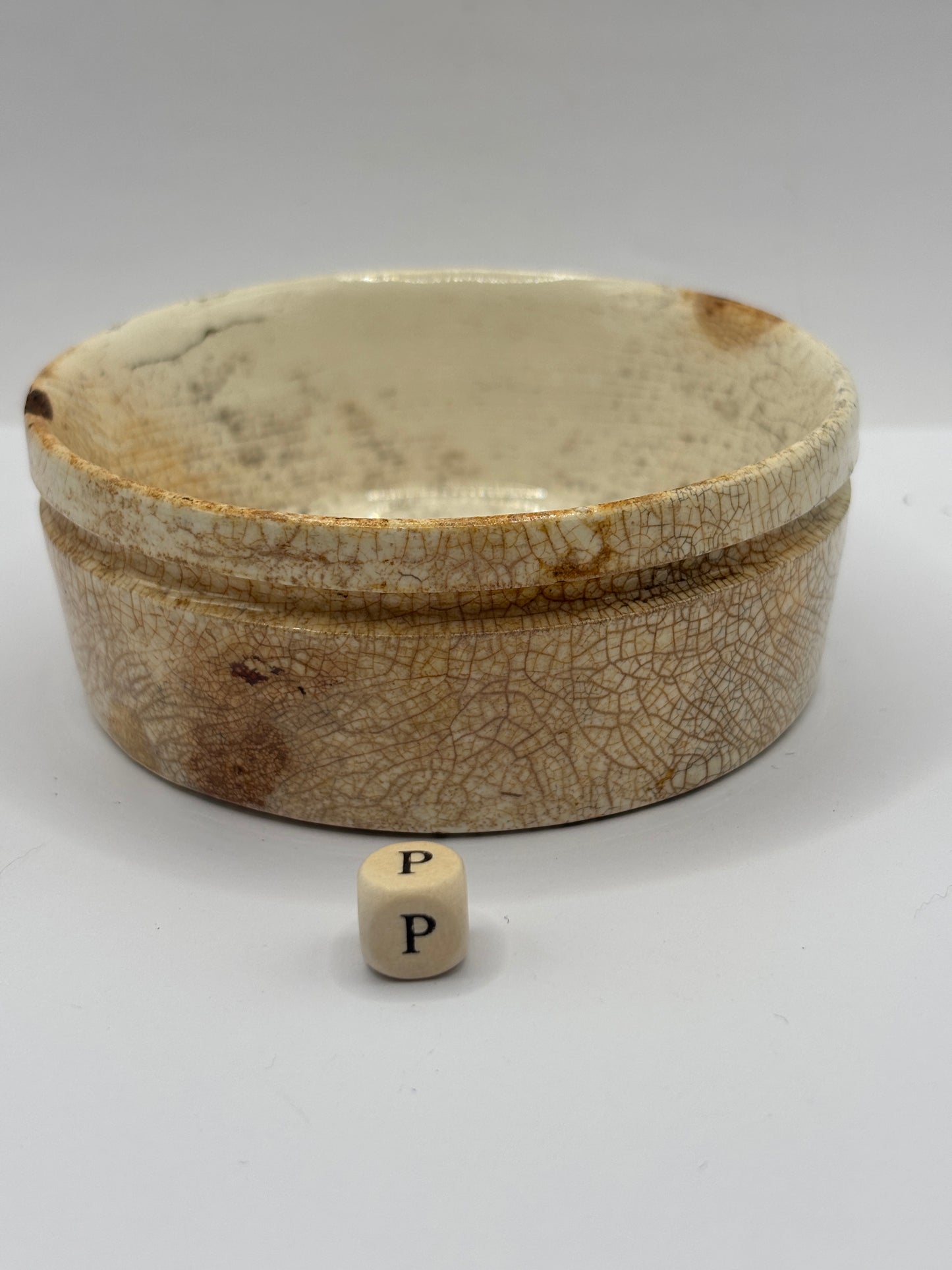 Old plain stoneware meat paste pot, potted meat (P)