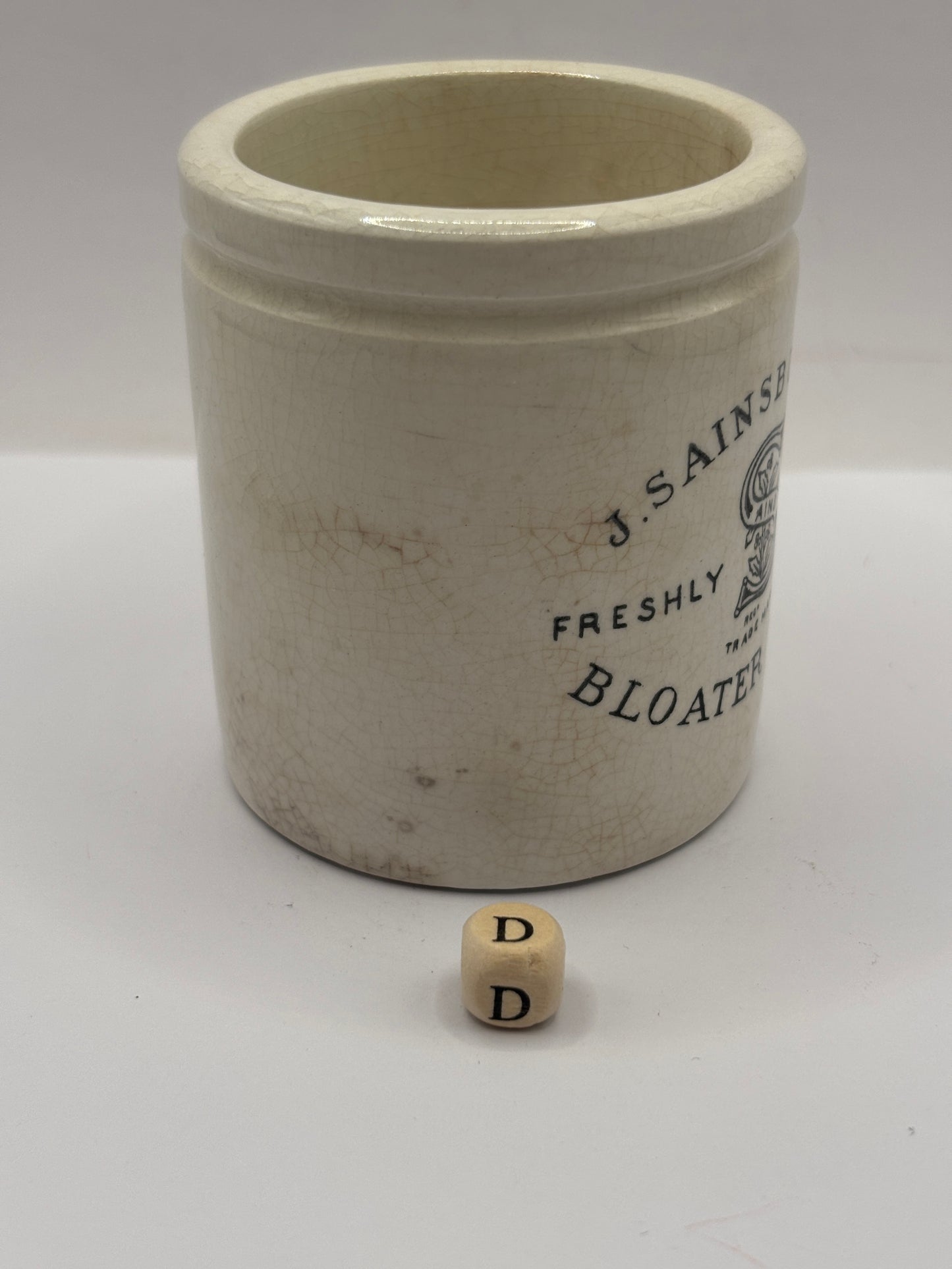 Old sainsburys advertising pot, Bloater paste (D)